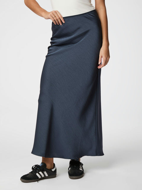 Neo noir - Vicky heavy sateen skirt - 678 Midnight blue