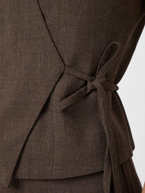 Neo noir - Samara melange waistcoat - 205 Brown melange
