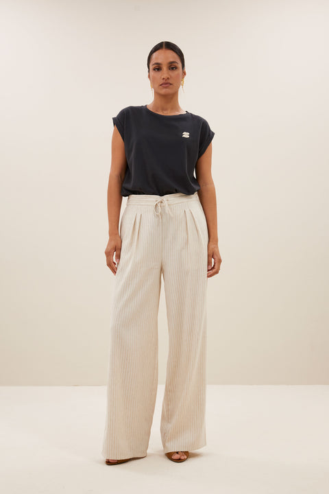 By Bar - Uma pants 25118012 - 250 Sand stripe