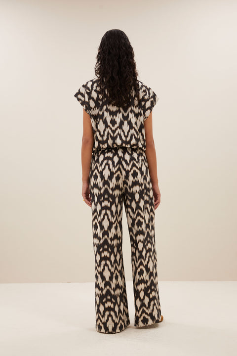 By Bar - Broek Benji brown batik 25118013 - 251 Brown batik