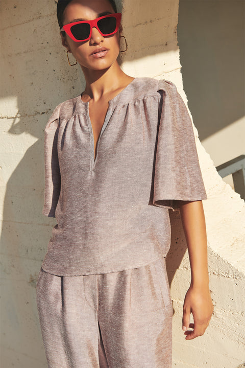 By Bar - Blake gloss blouse 25112044 - 294 Mellow rose