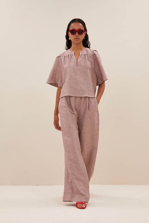 By Bar - Blake gloss blouse 25112044 - 294 Mellow rose