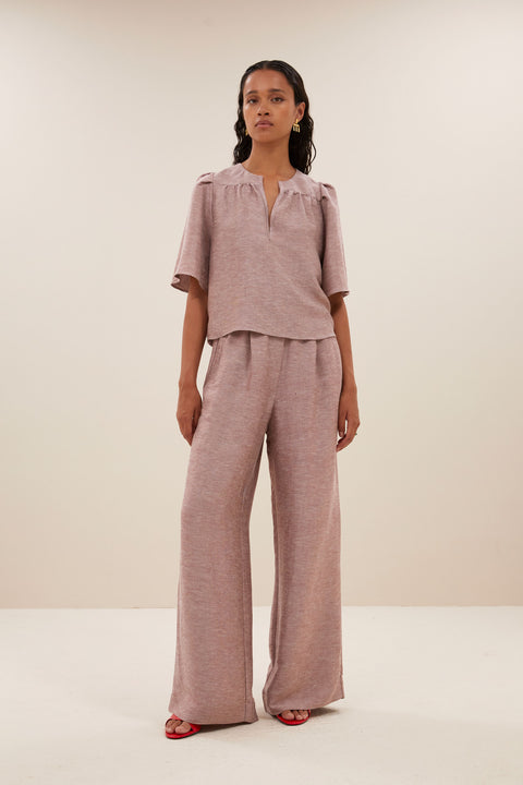 By Bar - Benji gloss pants 25118038 - 294 Mellow rose