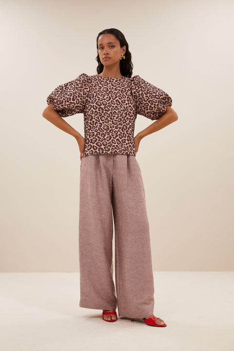 By Bar - Jet blouse 25112025 - 298 Pink cheetah print