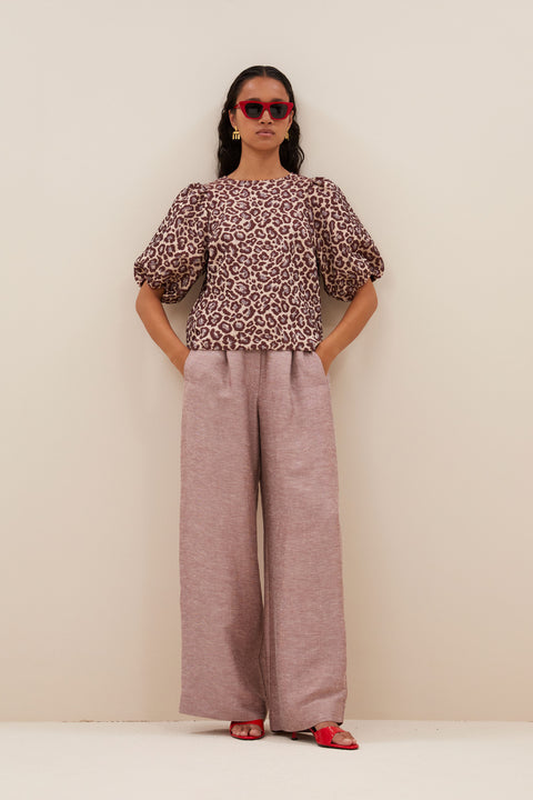 By Bar - Jet blouse 25112025 - 298 Pink cheetah print