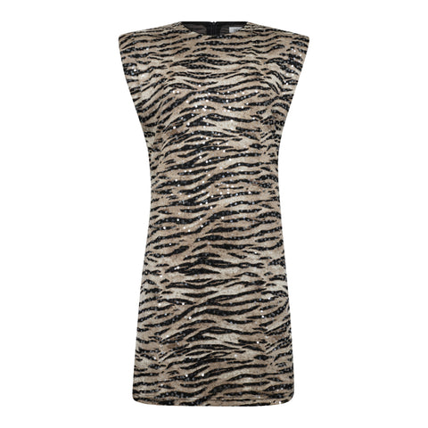 Co couture - 36453 Tiger sequin dres - 199 Bone