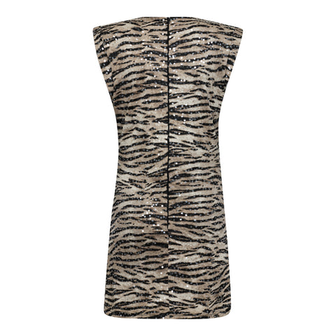 Co couture - 36453 Tiger sequin dres - 199 Bone