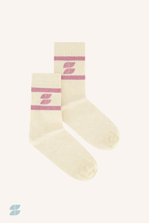 By Bar - Logo sparkle socks - Ash rose