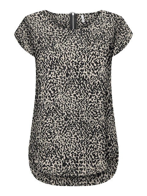 Only - 15161116 ONLVIC S/S AOP TOP NO - Black/Noelle sma