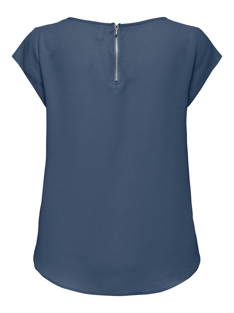 Only - 15142784 ONLVIC S/S SOLID TOP - Vintage Indigo