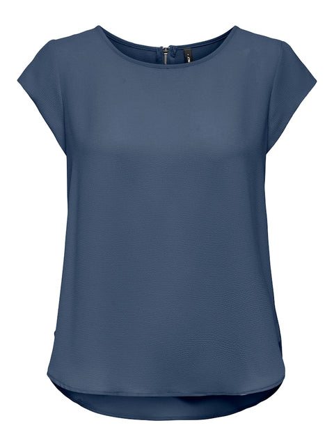 Only - 15142784 ONLVIC S/S SOLID TOP - Vintage Indigo