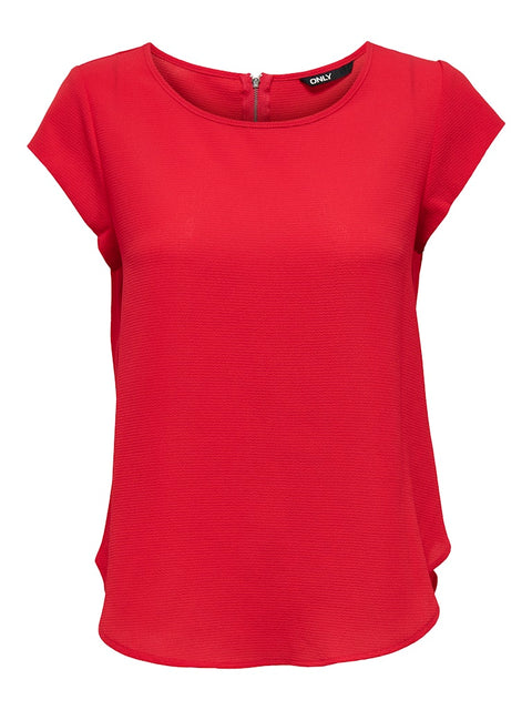 Only - 15142784 ONLVIC S/S SOLID TOP - High Risk Red