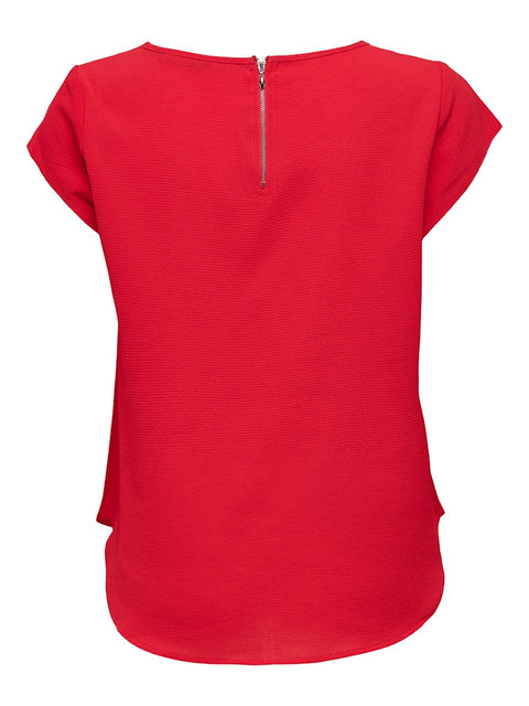 Only - 15142784 ONLVIC S/S SOLID TOP - High Risk Red