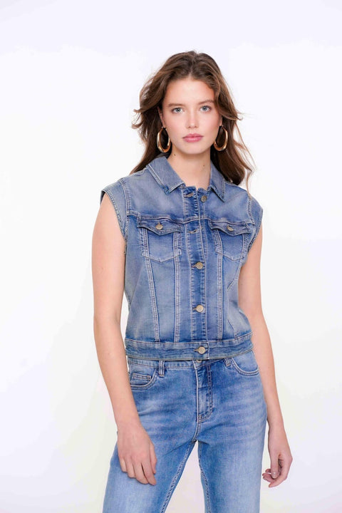Geisha - Gilet 55021-10 - 827 mid blue den