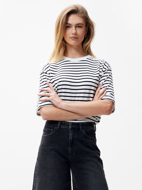 Catwalk Junkie - Loose fit tee 2402080200 - 100 Black (stripe)