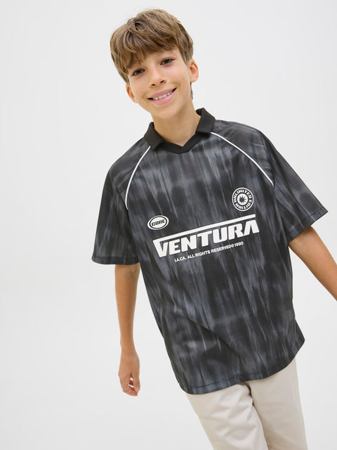Jack & Jones - 12278700 JCOLIDO AOP MESH OPEN - Black/Asphalt