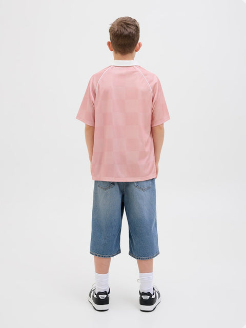Jack & Jones - 12278700 JCOLIDO AOP MESH OPEN - Pink Icing/Grey