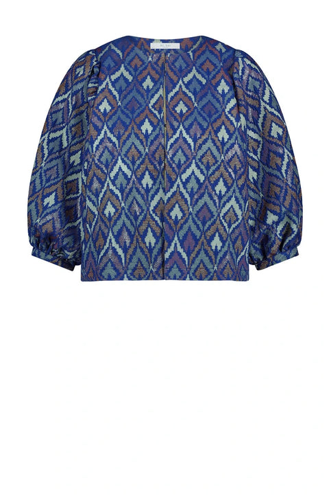 By Bar - Mauri blouse 25112083 - 720 Pavo jacquard print