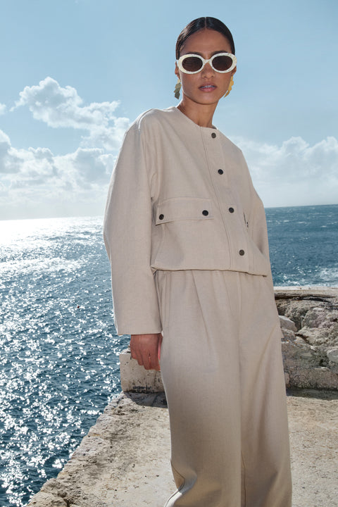 By Bar - Maggie canvas jacket - 007 Dark sand