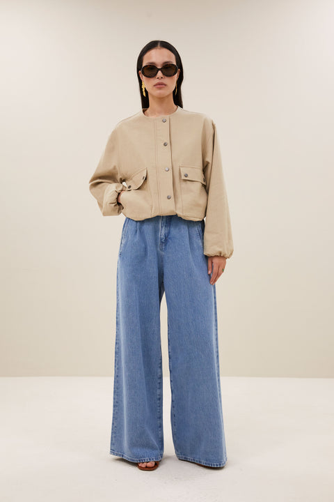 By Bar - Maggie canvas jacket - 007 Dark sand