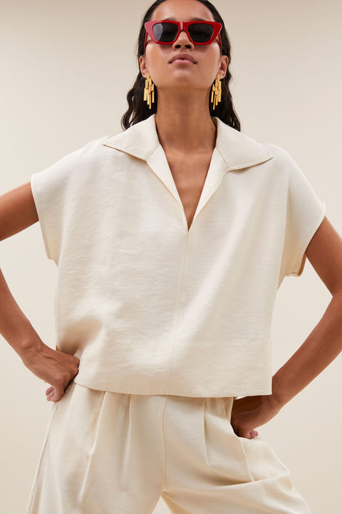 By Bar - Zia blouse - 017 Cream