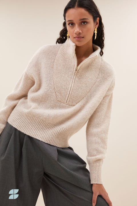 By Bar - Boxy beau pullover 25515020 - 018 Chalk