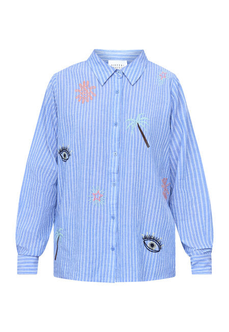 Sisterspoint - Ibisa-sh3 - Blue Stripe Beach / blouse