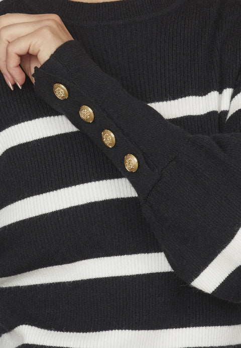 Sisterspoint - 17554 HANI-STRIPE1 - 010 BLACK/CREAM