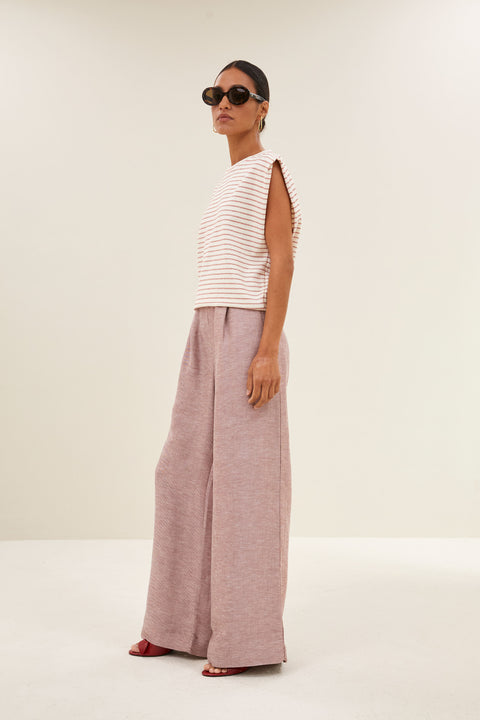 By Bar - Diede heavy jersey stripe - 1326 Sunset rose stripe