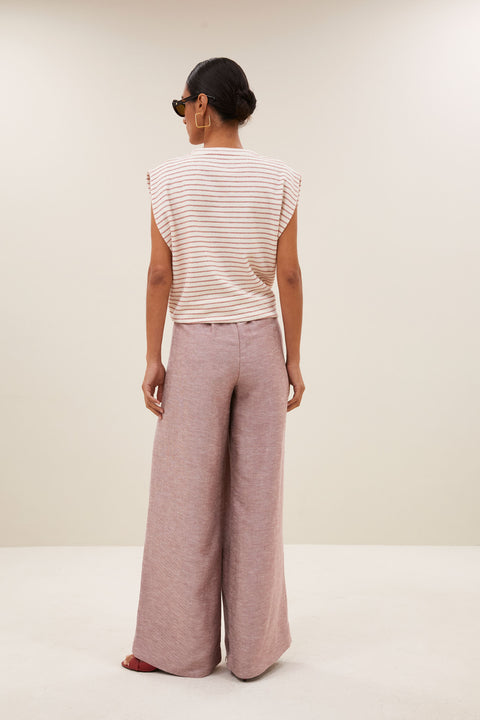 By Bar - Diede heavy jersey stripe - 1326 Sunset rose stripe