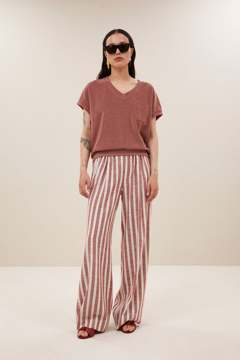 By Bar - Tyler slub top - 1328 Withered rose