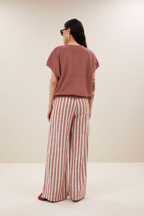 By Bar - Tyler slub top - 1328 Withered rose