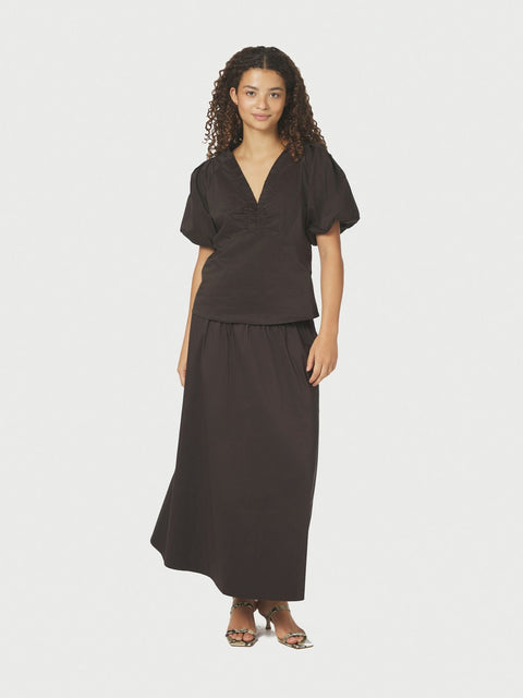 Neo noir - 158280 Yara poplin - 584 Chocolate brown / rok