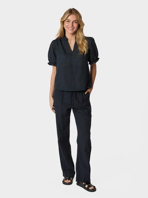 Neo noir - 158949 SONAR LINEN - 141 NAVY / pants
