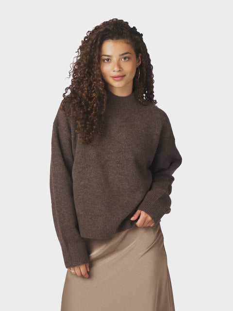 Neo noir - 159703 Paulina knit - 205 Brown melange / sweater
