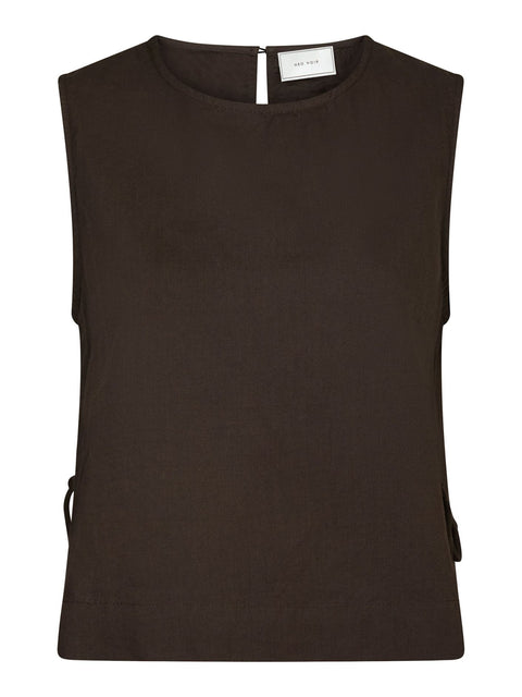 Neo noir - 159947 SVETLANA LINEN - 676 DARK BROWN / top