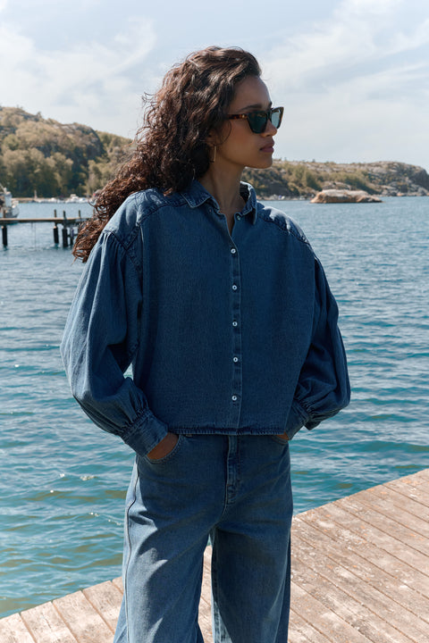 By Bar - Sarah short denim blouse - 1602 Medium denim