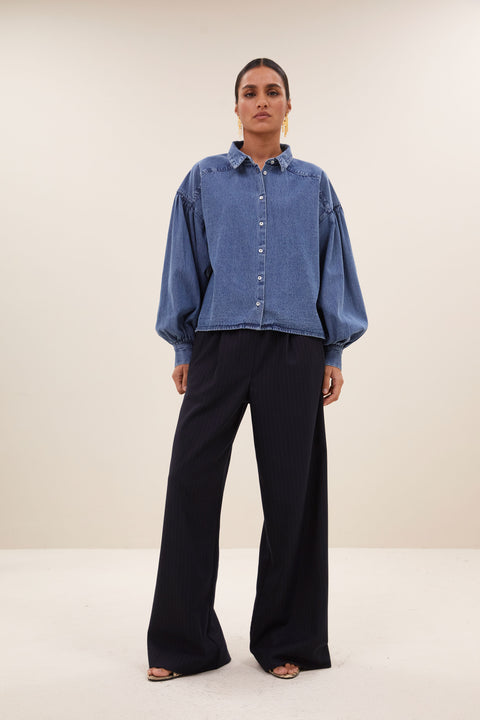 By Bar - Sarah short denim blouse - 1602 Medium denim