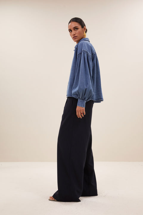 By Bar - Sarah short denim blouse - 1602 Medium denim
