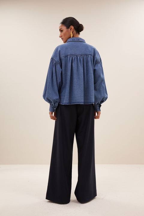 By Bar - Sarah short denim blouse - 1602 Medium denim