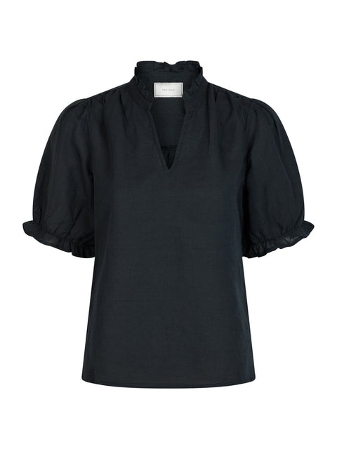 Neo noir - 160264 ODESA LINEN BLOUSE - 141 NAVY / top