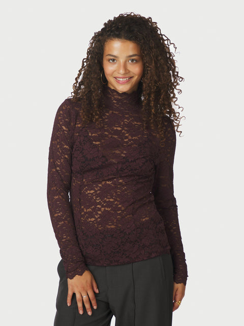 Neo noir - 161473 Liza laceflower - Burgundy / top