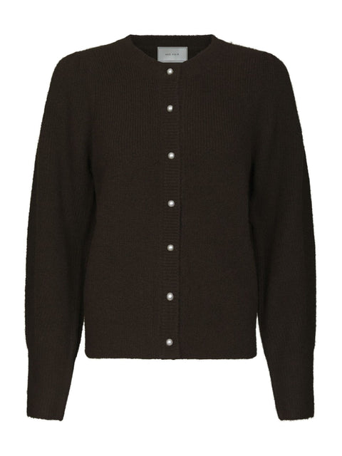 Neo noir - 162242 Nuna knit cardigan - 210 Brown / vest