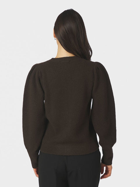 Neo noir - 162242 Nuna knit cardigan - 210 Brown / vest