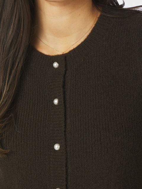 Neo noir - 162242 Nuna knit cardigan - 210 Brown / vest