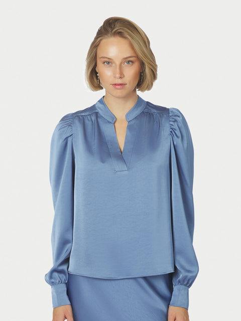 Neo noir - 163769 Rosslyn heavy sateen - 407 Smoke blue / blouse