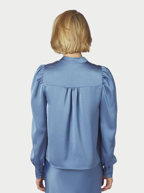 Neo noir - 163769 Rosslyn heavy sateen - 407 Smoke blue / blouse