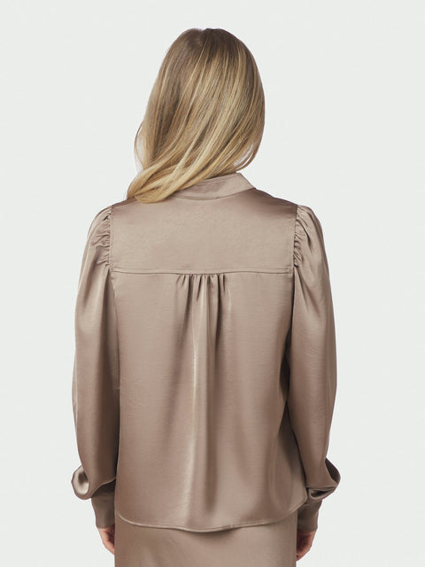 Neo noir - 163769 Rosslyn heavy sateen - 811 Dark taupe / blouse