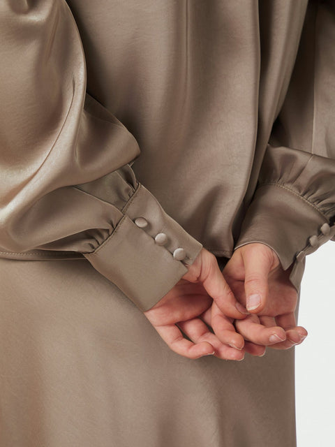 Neo noir - 163769 Rosslyn heavy sateen - 811 Dark taupe / blouse