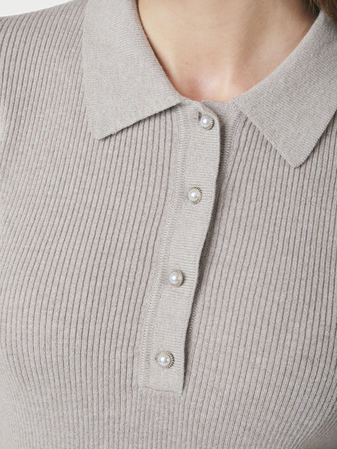 Neo noir - 165073 Manama knit blouse - 189 Warm grey / top